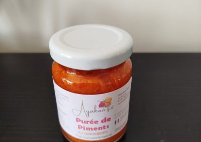 Pot de puree de piments au gingembre